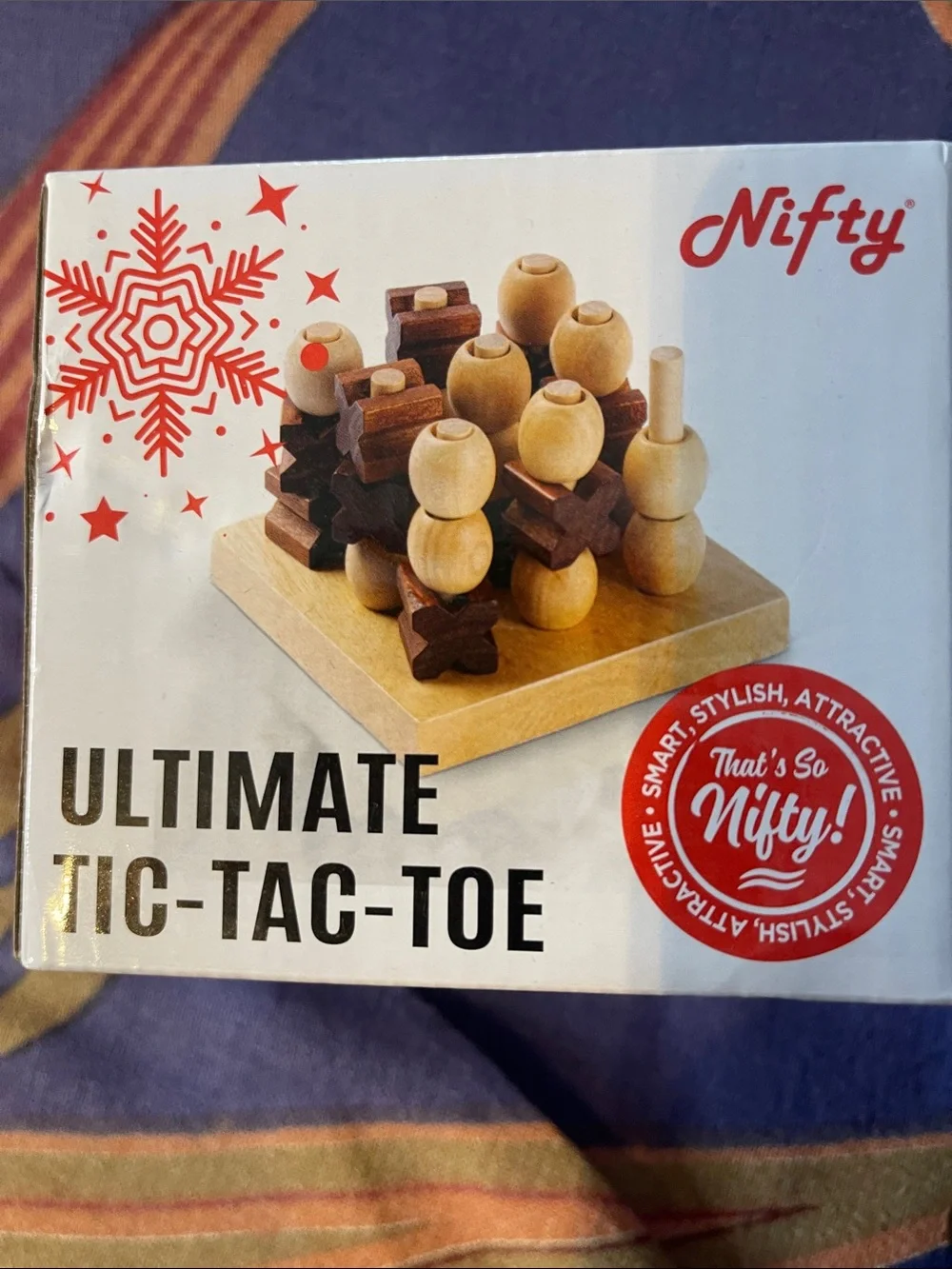 Ultimate Tic-Tac-Toe Wooden Strategy Game - Natural Wood
